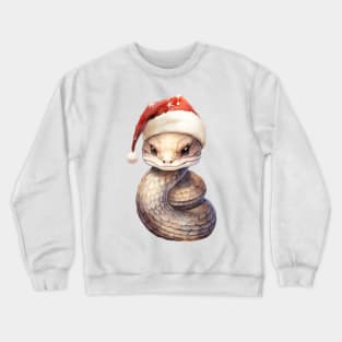 Western Diamondback Rattlesnake in Santa Hat Crewneck Sweatshirt